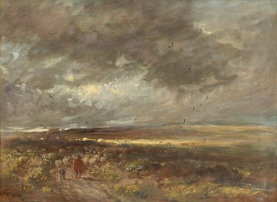 Moorland maisema: paimen ja lammas, c1810. tekijältä David Cox the elder