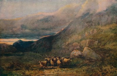 Mountain Road ja Sleep, c1838 tekijältä David Cox the elder
