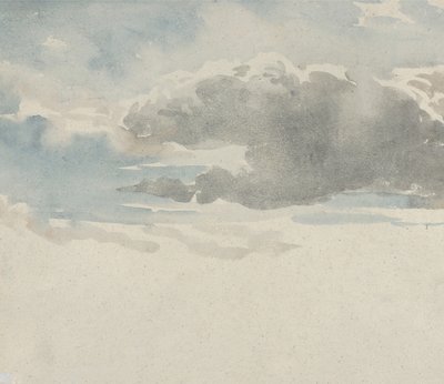 Study of Clouds recto, Study of Elder Bush by the Fence verso, 1820-45. tekijältä David Cox the elder