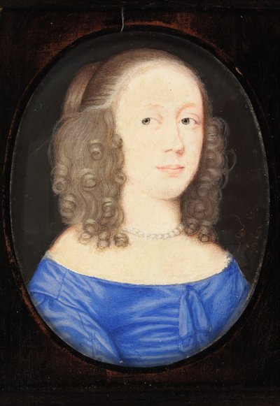 Lady nimeltä Elizabeth Vere, Claren kreivitär, 1653 (wc vellum) tekijältä David Des Granges