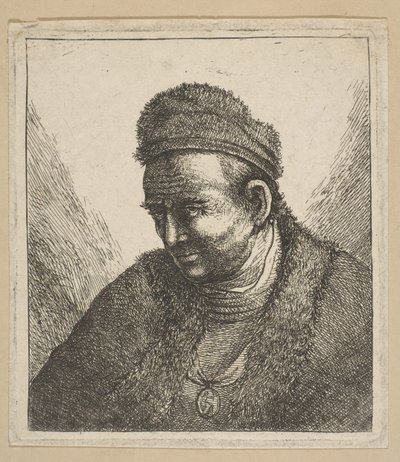 Parraton mies turkisviitassa ja lippassa: Rintakuva, 1700-luvun toinen puoli. tekijältä David Deuchar