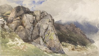 Mountain Rocks (wc grafiitin päällä paperilla) tekijältä David Hall McKewan
