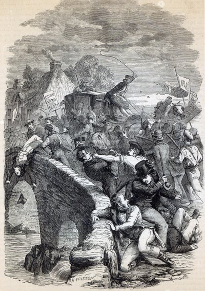 Election Riot at Hawick, 1837, kuvitus vuonna 1895 julkaistusta Cassell