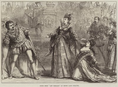 Kohtaus elokuvasta Amy Robsart, Drury Lane -teatteri tekijältä David Henry Friston