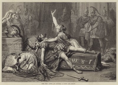Kohtaus Antonysta ja Cleopatrasta Drury Lane -teatterissa tekijältä David Henry Friston