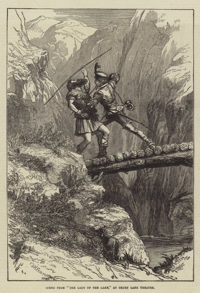 Kohtaus elokuvasta The Lady of the Lake, Drury Lane -teatterissa tekijältä David Henry Friston