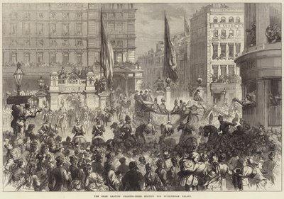 Shah lähtee Charing-Crossin asemalta Buckinghamin palatsiin. tekijältä David Henry Friston