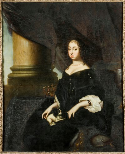 Muotokuva Hedvig Eleonorasta Holstein-Gottorpista 1636-1715, Ruotsin kuningatar, n. 1670. tekijältä David Klöcker Ehrenstrahl