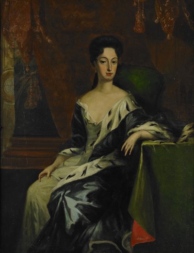 Muotokuva Ruotsin prinsessa Hedvig Sofiasta, Holstein-Gottorpin herttuattaresta 1681-1708, 1600-luvun loppu. tekijältä David Krafft von