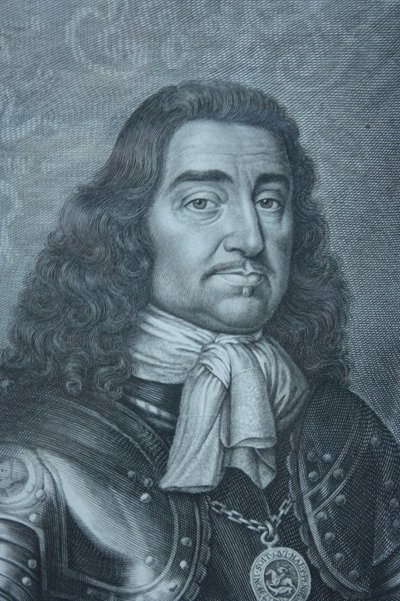 Kenraali Monck David Logganin kaiverruksessa, 1661, National Portrait Gallery, Lontoo. tekijältä David Loggan