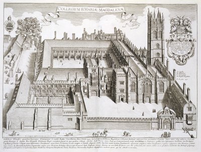 Magdalen College, Oxford, "Oxonia Illustrata", julkaistu 1675 tekijältä David Loggan