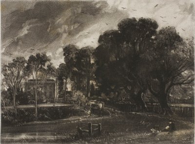 Etukuva Constablen englantilaiseen maisemaan, East Bergholt, Suffolk. tekijältä David Lucas