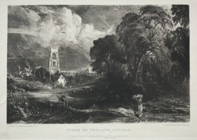 Erilaisia maisema-aiheita, tyypillisiä englantilaisille maisemille kuvista, jotka on maalannut John Constable, R.A.: Stoke by Neyland, Suffolk tekijältä David Lucas
