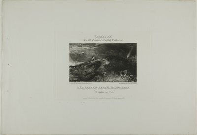 Vinjetti Constablen englantilaiseen maisemaan. Hampstead Heath Middlesex. Ut Umbra sic Vita tekijältä David Lucas