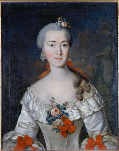 Muotokuva Maria Ivanovna Tatishchevasta (s. Mamonova) (1730-1794) - Peinture de David Lueders (Luders) (1710-1759), Öljy kankaalle 1759 Valtion Tretjakovin galleria, Moskova 70x56 tekijältä David Luders