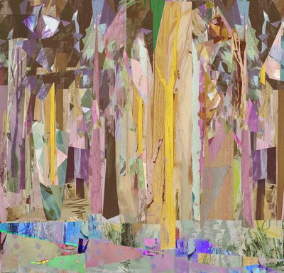 Copse/Fragments, 2017, Mixed Media on Wood Panel. tekijältä David McConochie