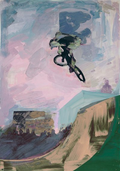 Half-Pipe, 2018 (akryyli ja leikattu paperi) tekijältä David McConochie