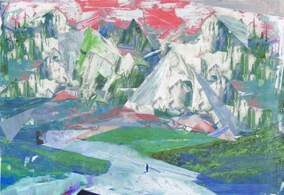 Sawtooth II, 2017, Mixed Media puupaneelilla tekijältä David McConochie