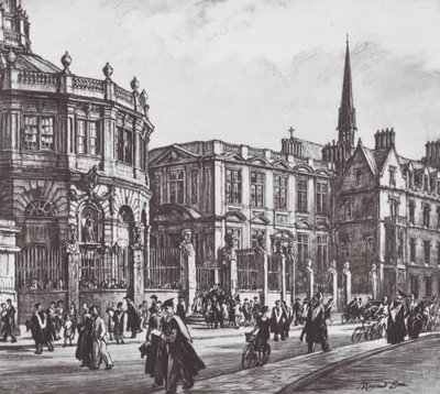 Oxford: Degree Day (litografia) tekijältä David Muirhead (after) Bone