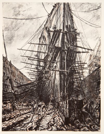 HMS Lion kuivatelakalla, kuvitus kirjasta 