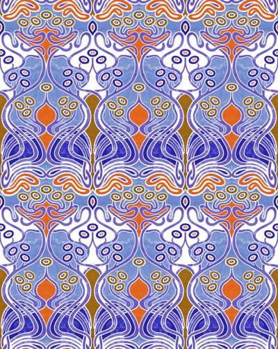 Beauclair Blue Orange, 2018 (sekatekniikka digitaalinen) tekijältä David Newton