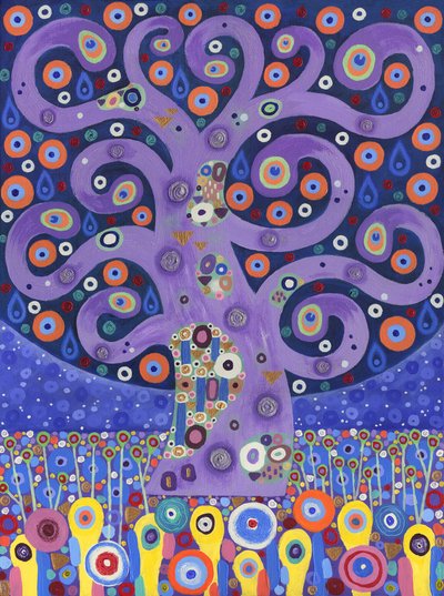 The Peacock Tree, 2011 (akryyli kankaalle) tekijältä David Newton