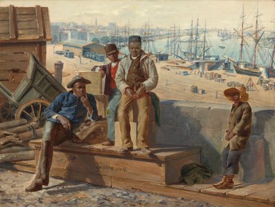 Black Boys on the Quayside, n. 1865. tekijältä David Norslup