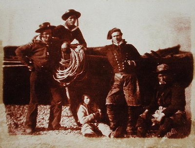 Kalastajat (suolapaperiprintti kalotyyppinegatiivista) tekijältä David Octavius and Adamson Robert Hill