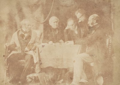Sir David Brewster, Earle Monteith, tohtori Welsh ja kaksi muuta, 1843-47. Tekijät: David Octavius Hill, Robert Adamson, Hill & Adamson. tekijältä Hill and Adamson