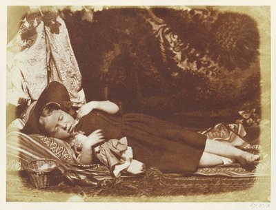 The Bedfellows, n. 1843–1847 (suolapaperiprintti kalotyyppinegatiivista) tekijältä David Octavius Hill