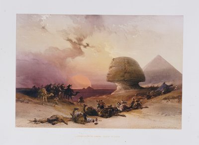 Simoomin lähestymistapa. Gizehin autiomaa, "Egypti ja Nubia" tekijältä David Roberts