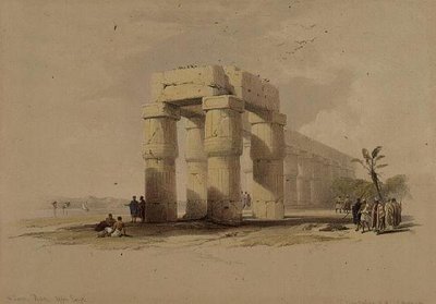 Luxorissa, Thebassa, Ylä-Egyptissä, kappaleesta "Egypt and Nubia", Vol.1 (litho) tekijältä David Roberts