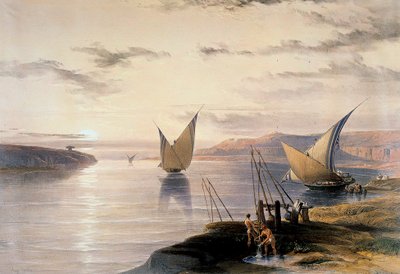 "Veneet Niilillä", c1838-1839 tekijältä David Roberts
