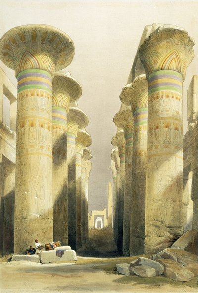 Central Avenue of Great Hall of Columns, Karnak, Egyptistä ja Nubiasta, Vol.1 tekijältä David Roberts