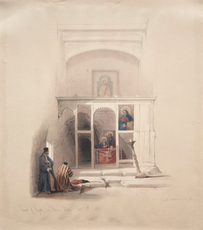 Elian kappeli Hoorebin vuorella, 1839. tekijältä David Roberts