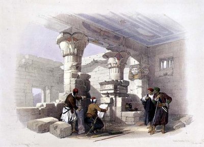 Deir Al-Madinah, Theeba, kirjasta "Egypti ja Nubia", osa 1 (litografia). tekijältä David Roberts