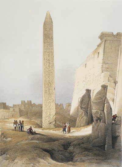 Egypti, Obeliski temppelissä Luxorissa, kaiverrus David Roberts tekijältä David Roberts