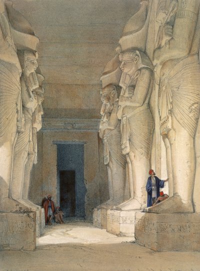 Kaivettu Gyrshen temppeli, Nubia, 1800-luku tekijältä David Roberts