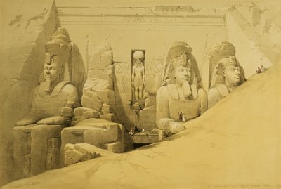 Elevation of the Great Temple of Aboo Simbel, Nubia, levy 44 osasta II 