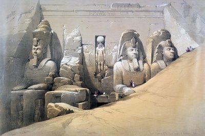 Abu Simbelin suuren temppelin etukorkeus, Nubia, 1800-luku tekijältä David Roberts
