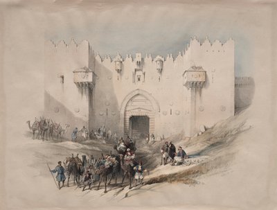 Damaskoksen portti, Jerusalem, 1839. tekijältä David Roberts
