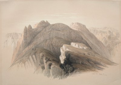 Gebil Hor. Hor-vuori, Petraa ympäröiviltä kallioilta, 1839. tekijältä David Roberts