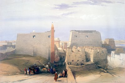 Suuri sisäänkäynti Luxorin temppeliin, 1800-luku tekijältä David Roberts