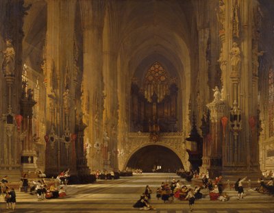 Pyhän Tapanin katedraalin sisustus, Wien, 1853 tekijältä David Roberts