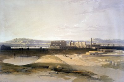Karnak". Vuoden 1856 litografia David Robertsin (1796-1864) skotlantilaisen taiteilijan ja orientalistin mukaan. tekijältä David Roberts