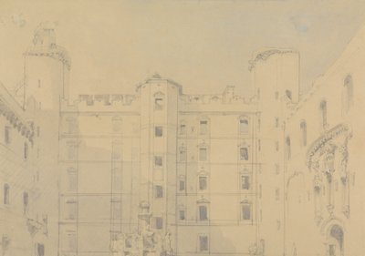 Linlithgowin palatsin sisäpiha, West Lothian tekijältä David Roberts