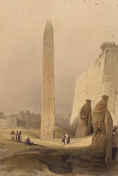Obeliski Luxorissa, "Egypt and Nubia", Vol.1 (litho) tekijältä David Roberts