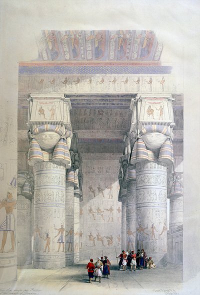Denderan temppelin portico, 1800-luku tekijältä David Roberts