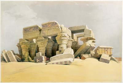 "Kom Ombon temppelin rauniot", Egypti, n. 1845 tekijältä David Roberts
