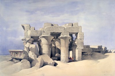 Sobekin ja Haroerisin temppeli Kom Ombossa, 1800-luku tekijältä David Roberts
